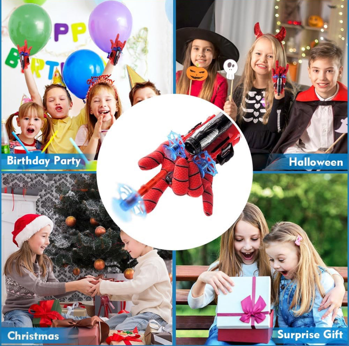 Spiderman Web Shooter Gloves – Kids Superhero Wrist Launcher Cosplay Toy - NARA SPACE