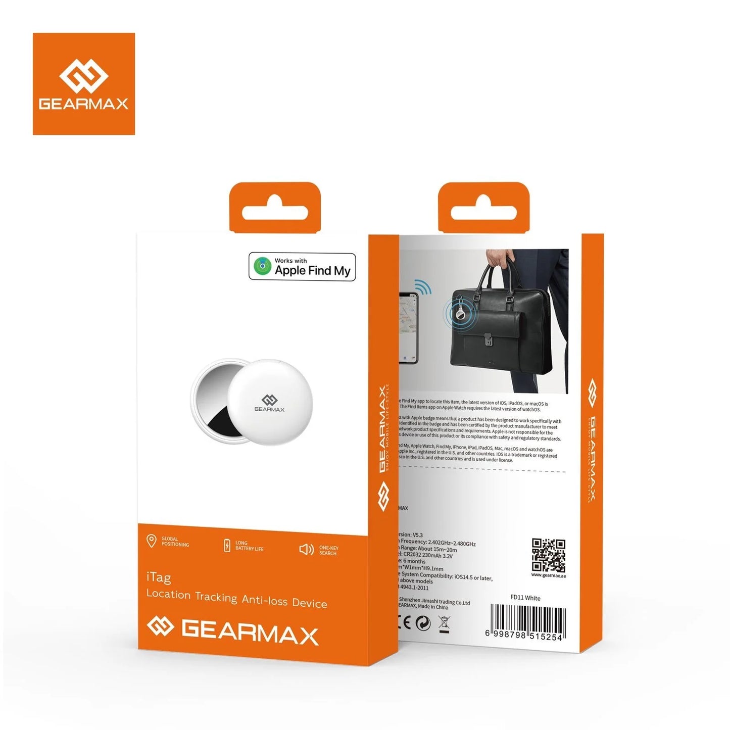 GEARMAX iTag: Apple Find My Compatible Bluetooth GPS Tracker for Keys, Wallets & Pets - NARA SPACE