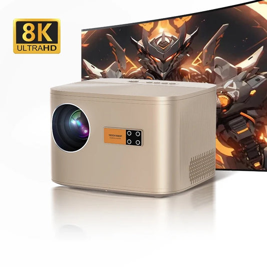 Ultra HD Projector with 4K and 8K Support, 1000 ANSI Lumens, Android 9.0, Wireless Screen Sharing - NARA SPACE