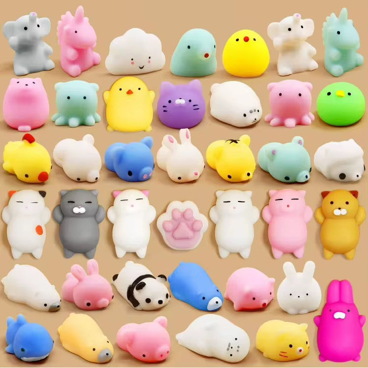 24-Piece Mochi Squishy Toy Set – Mini Animal Stress Relievers - NARA SPACE