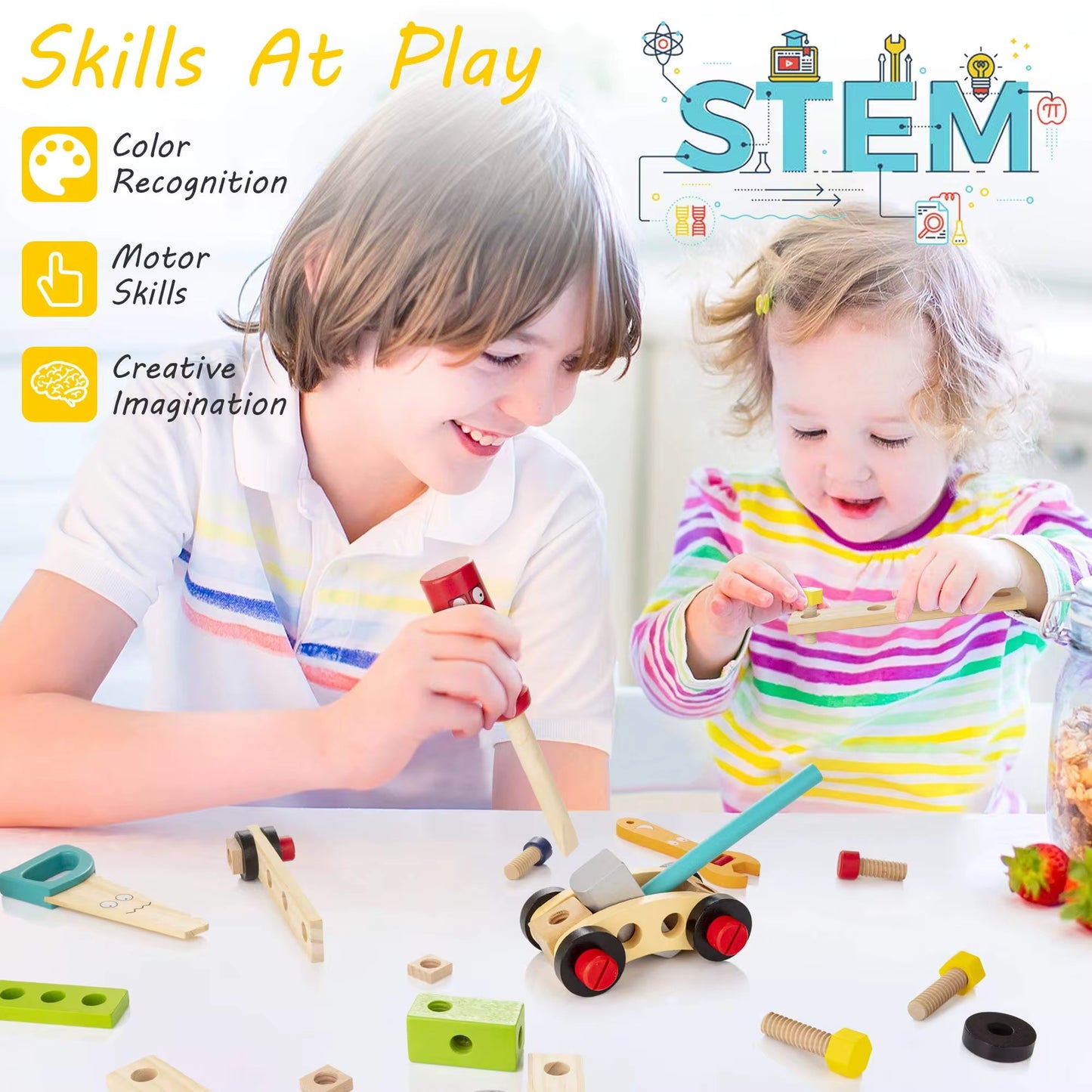 Wooden Tool Kit for Kids - NARA SPACE