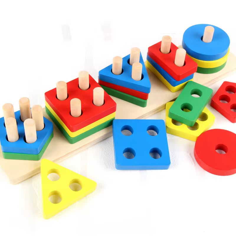Montessori Wooden Sorting & Stacking Toy