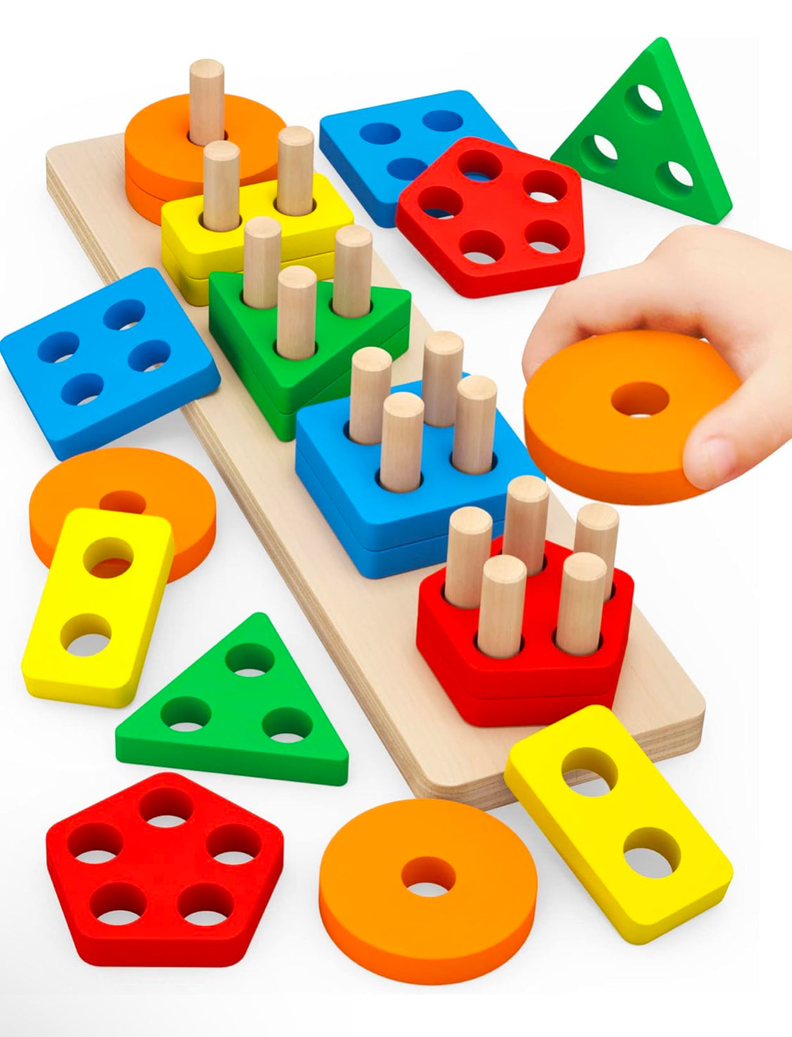Montessori Wooden Sorting & Stacking Toy