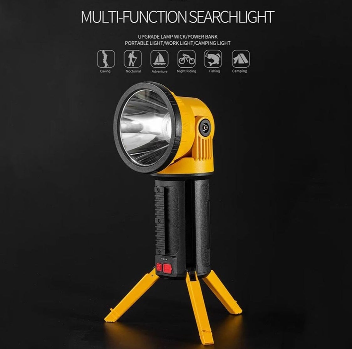 Rechargeable LED Work Flashlight with Power Bank – Multi-Function Searchlight for Camping, Car, and Emergency Use - NARA SPACE