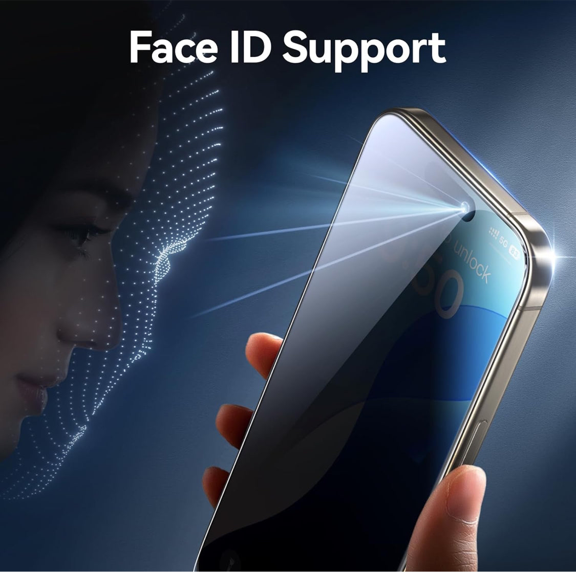 GEARMAX iPhone 16 Pro Privacy Screen Protector – 9H Anti-Spy Tempered Glass - NARA SPACE