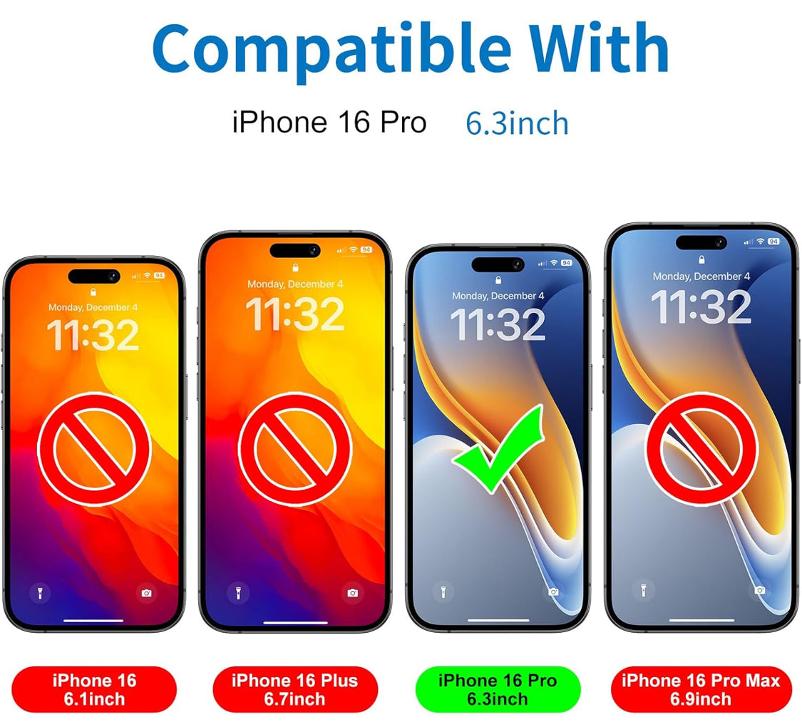 GEARMAX iPhone 16 Pro Privacy Screen Protector – 9H Anti-Spy Tempered Glass - NARA SPACE