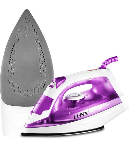 DENX 1200W Max Power Steam Iron – Perfect for Wrinkle-Free Clothes & Fabrics (Purple) | 1 Year Warranty - NARA SPACE