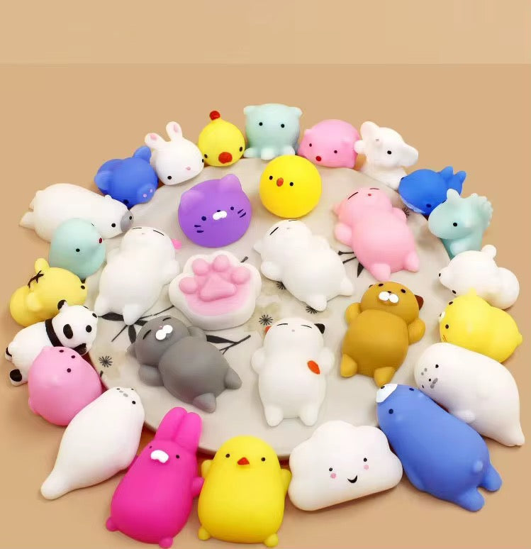 24-Piece Mochi Squishy Toy Set – Mini Animal Stress Relievers - NARA SPACE