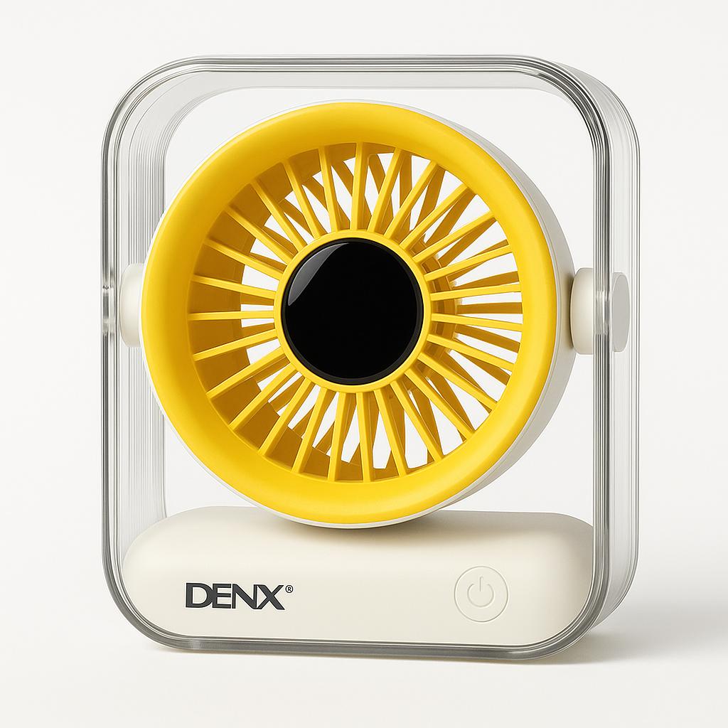 DENX Digital Display Desktop Fan - Yellow | 1 Year Warranty