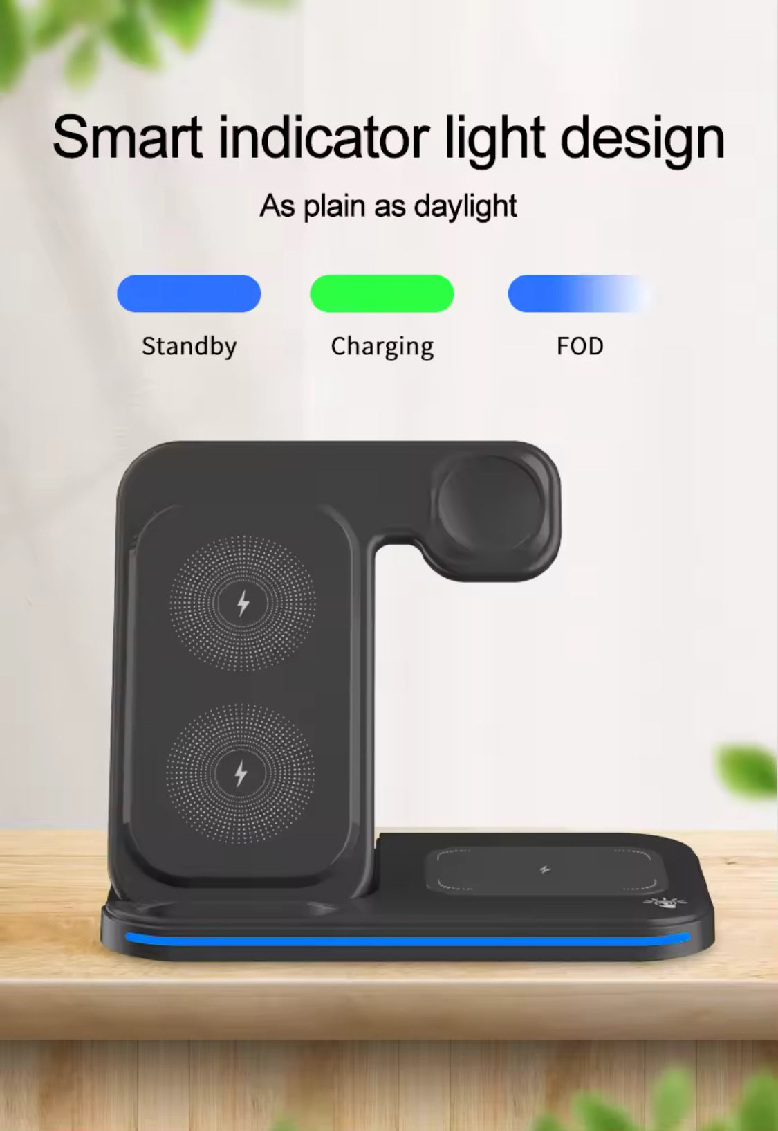 Foldable 15W Wireless Charger – 3-in-1 Charging Station - NARA SPACE