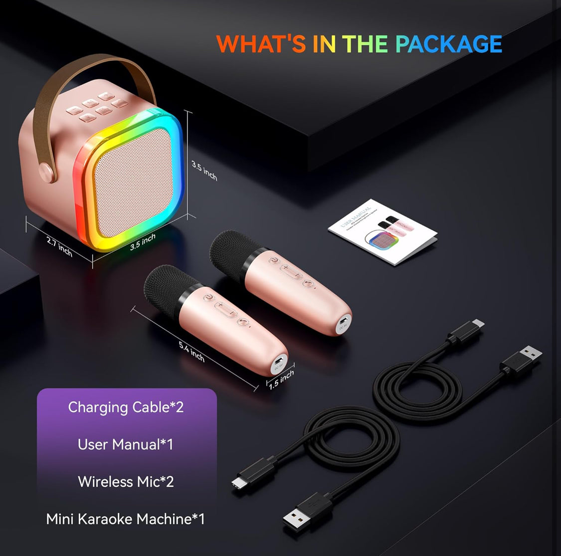 Portable Bluetooth Karaoke Microphone with Speaker – Wireless Handheld Machine - NARA SPACE