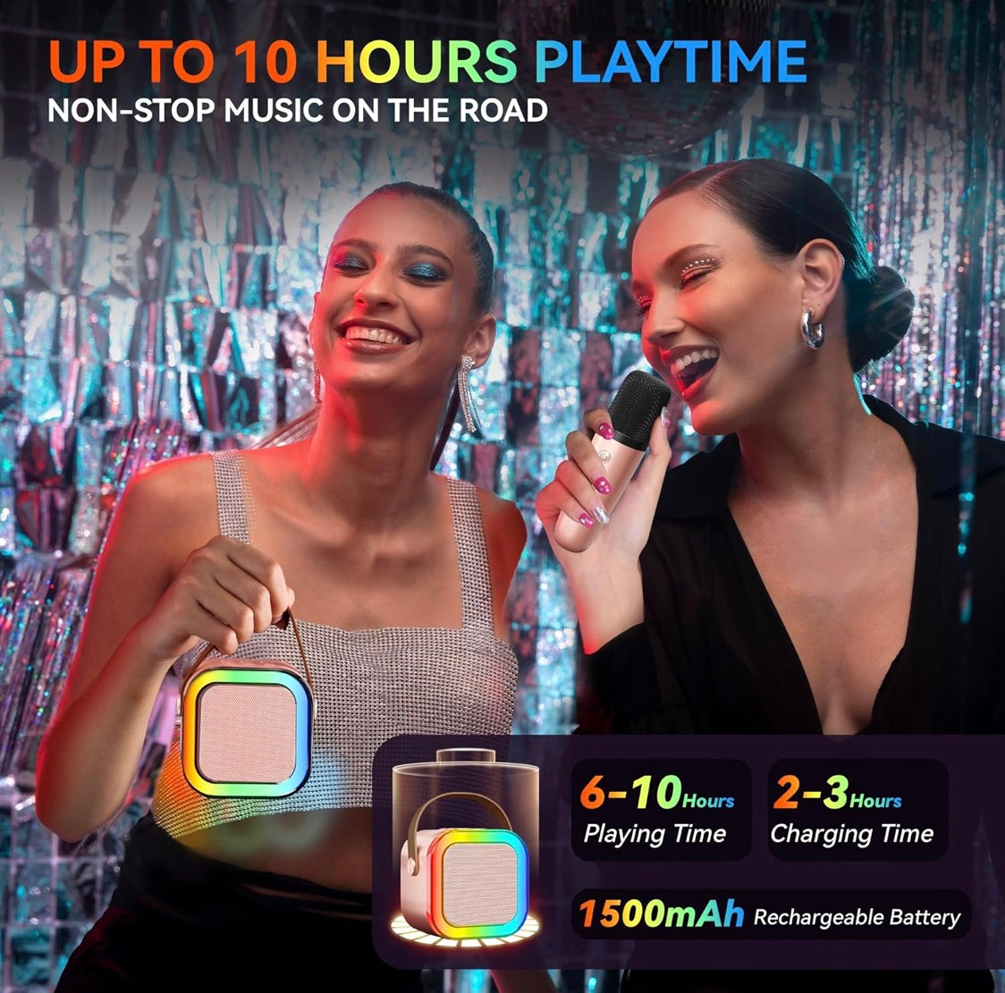 Portable Bluetooth Karaoke Microphone with Speaker – Wireless Handheld Machine - NARA SPACE