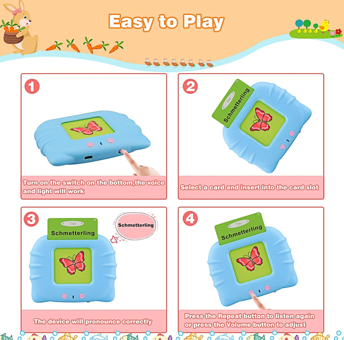 Talking Flash Cards Learning Toy - NARA SPACE