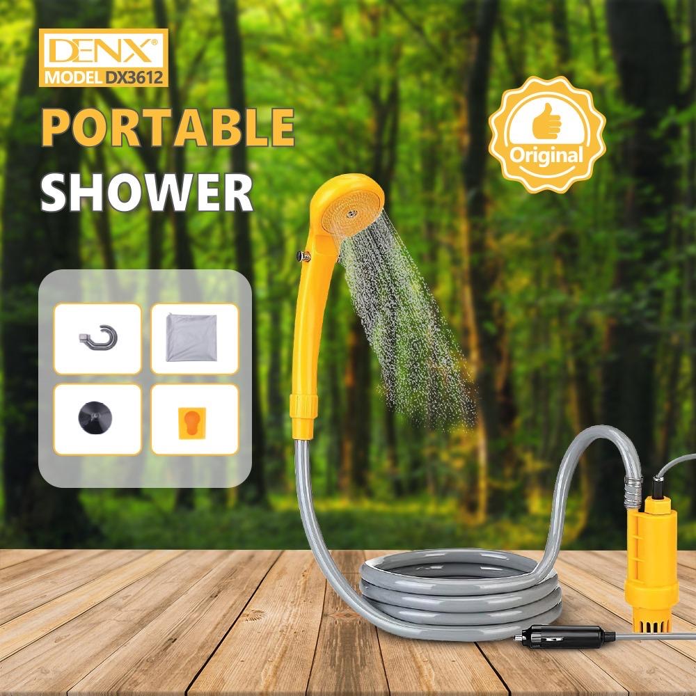 DENX Portable Outdoor Shower | 12V Rechargeable Camping Shower with 60W Power