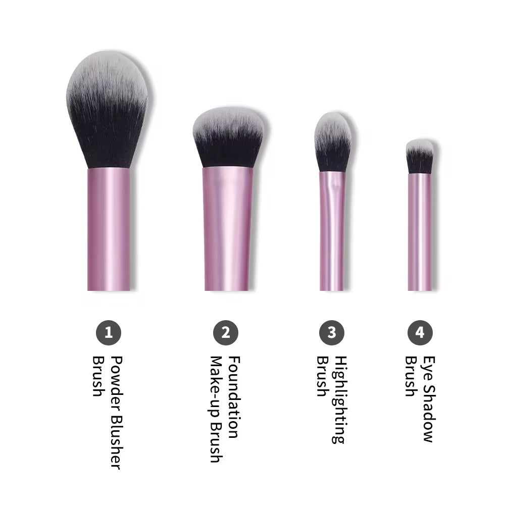 Professional 5-Piece Makeup Brush Set with Blending Sponge for Flawless Application - NARA SPACE