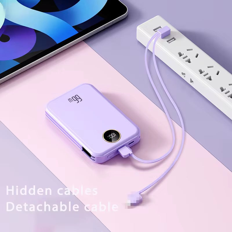 Magnetic 10000mAh Power Bank – 15W Wireless & 22.5W PD Fast Charging with Built-in Cables - NARA SPACE