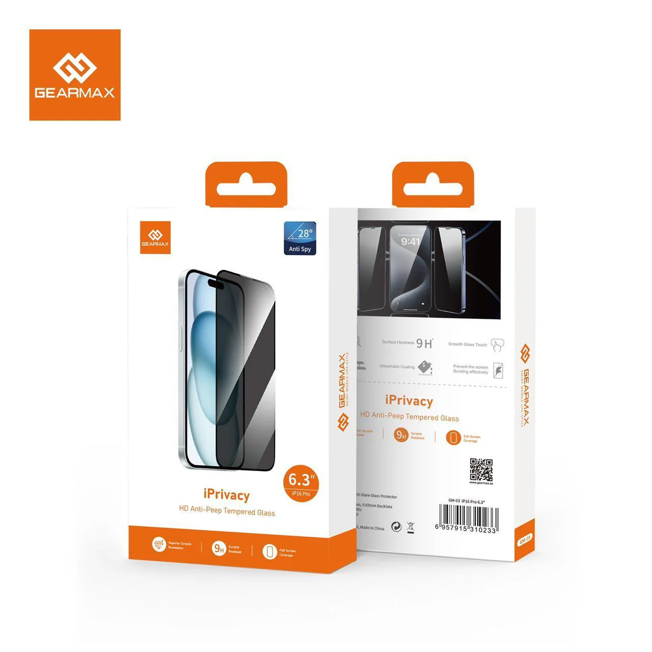 GEARMAX iPhone 16 Pro Privacy Screen Protector – 9H Anti-Spy Tempered Glass - NARA SPACE