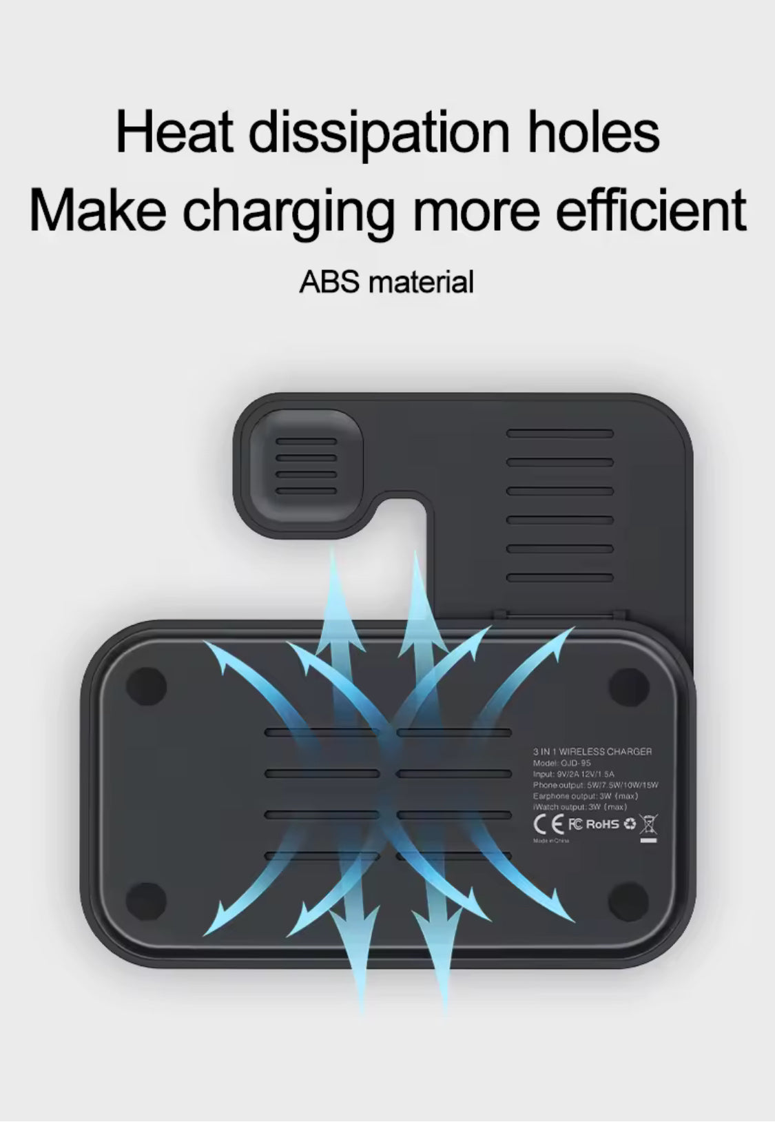 Foldable 15W Wireless Charger – 3-in-1 Charging Station - NARA SPACE