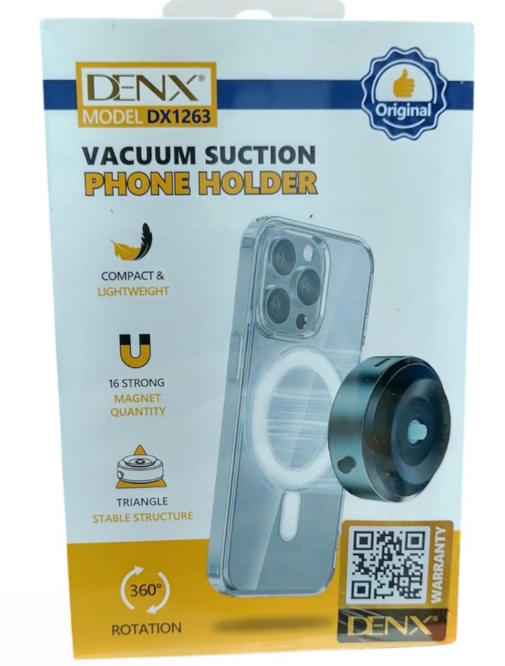 Denx 360° Rotating Magnetic Car Phone Holder – Air Suction Mount for All Car Models (Black) - 1 Year Warranty - NARA SPACE