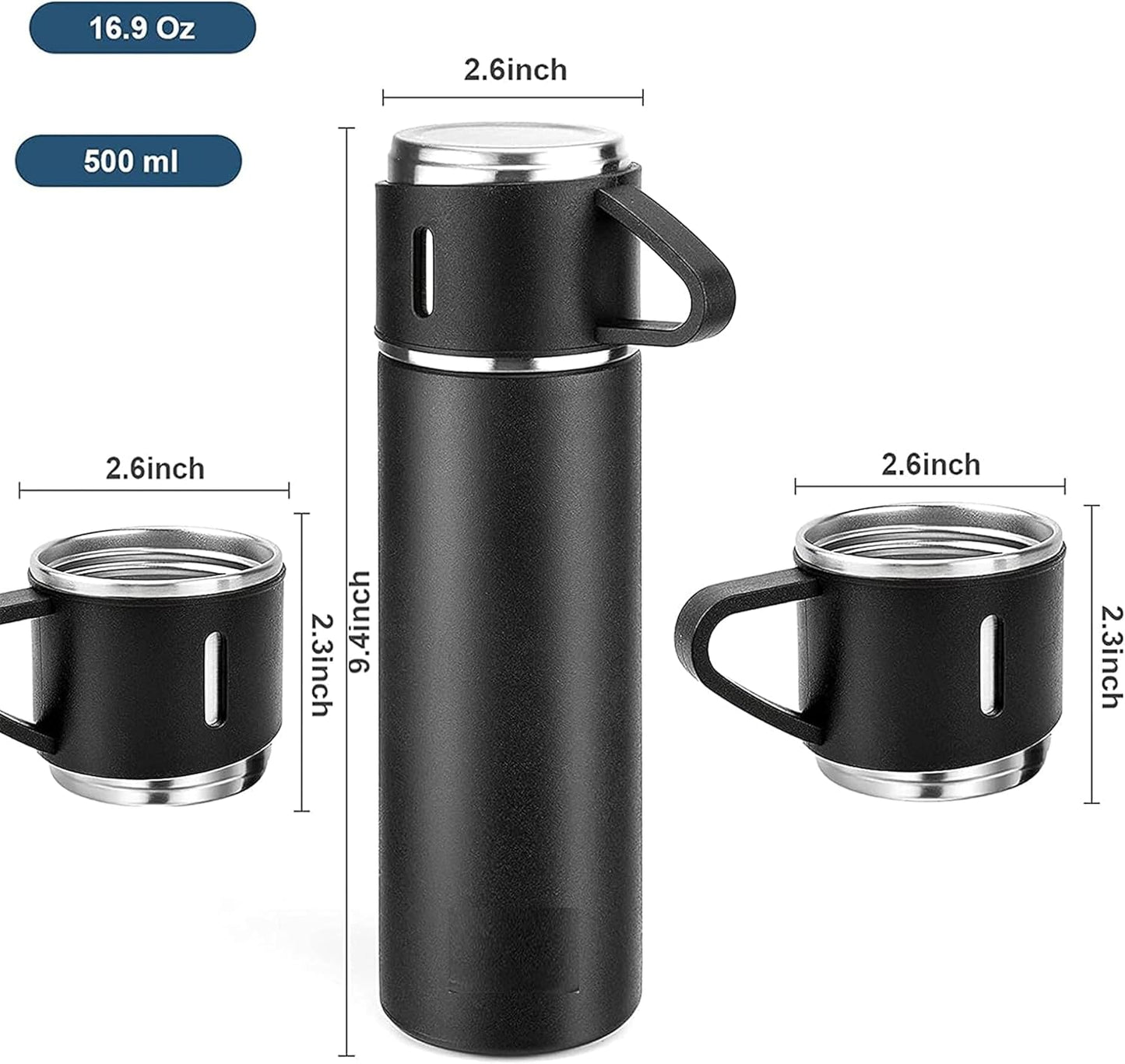 500ml Stainless Steel Vacuum Thermos Flask – Hot & Cold Insulated Bottle - NARA SPACE