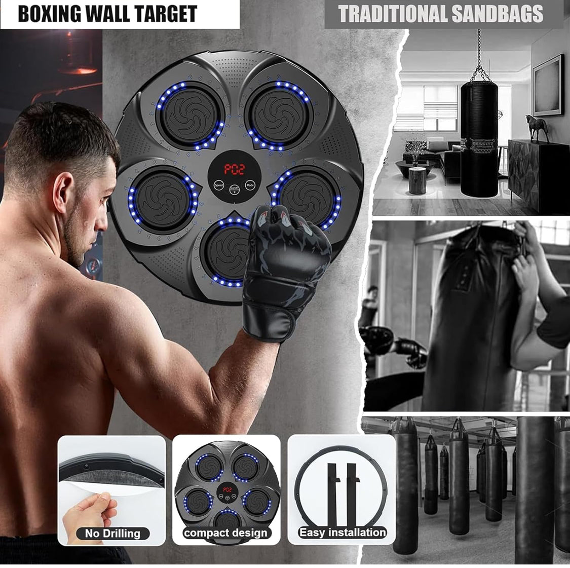 Smart Music Boxing Machine with Gloves - NARA SPACE