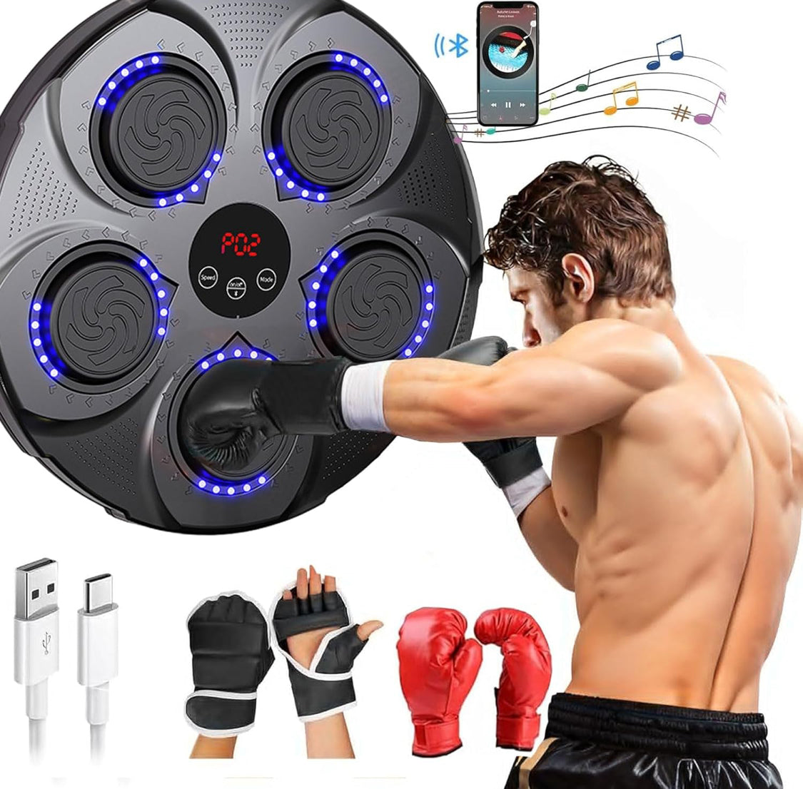 Smart Music Boxing Machine with Gloves - NARA SPACE