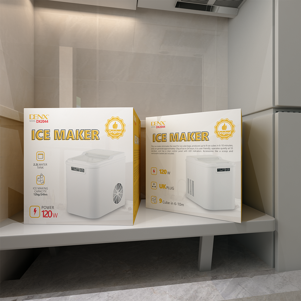 Ice Cube Maker, Produces 12Kg In 24 Hours – Container 2.2L, Ecological Gas, Automatic Functioning, 1-Year Warranty - NARA SPACE