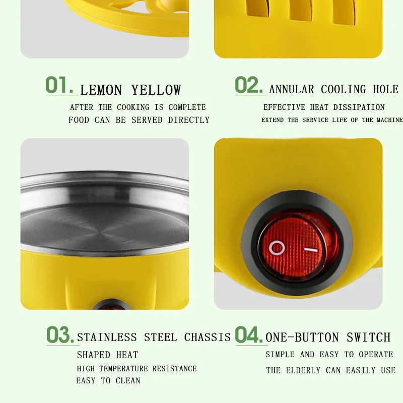 Rapid Egg Cooker – 7 Egg Capacity, Auto Shut-Off, BPA-Free, 1-Year Warranty - NARA SPACE