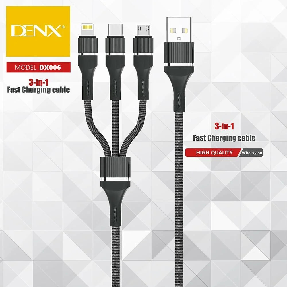3-in-1 Fast Charging Cable | 1 Year Warranty - NARA SPACE