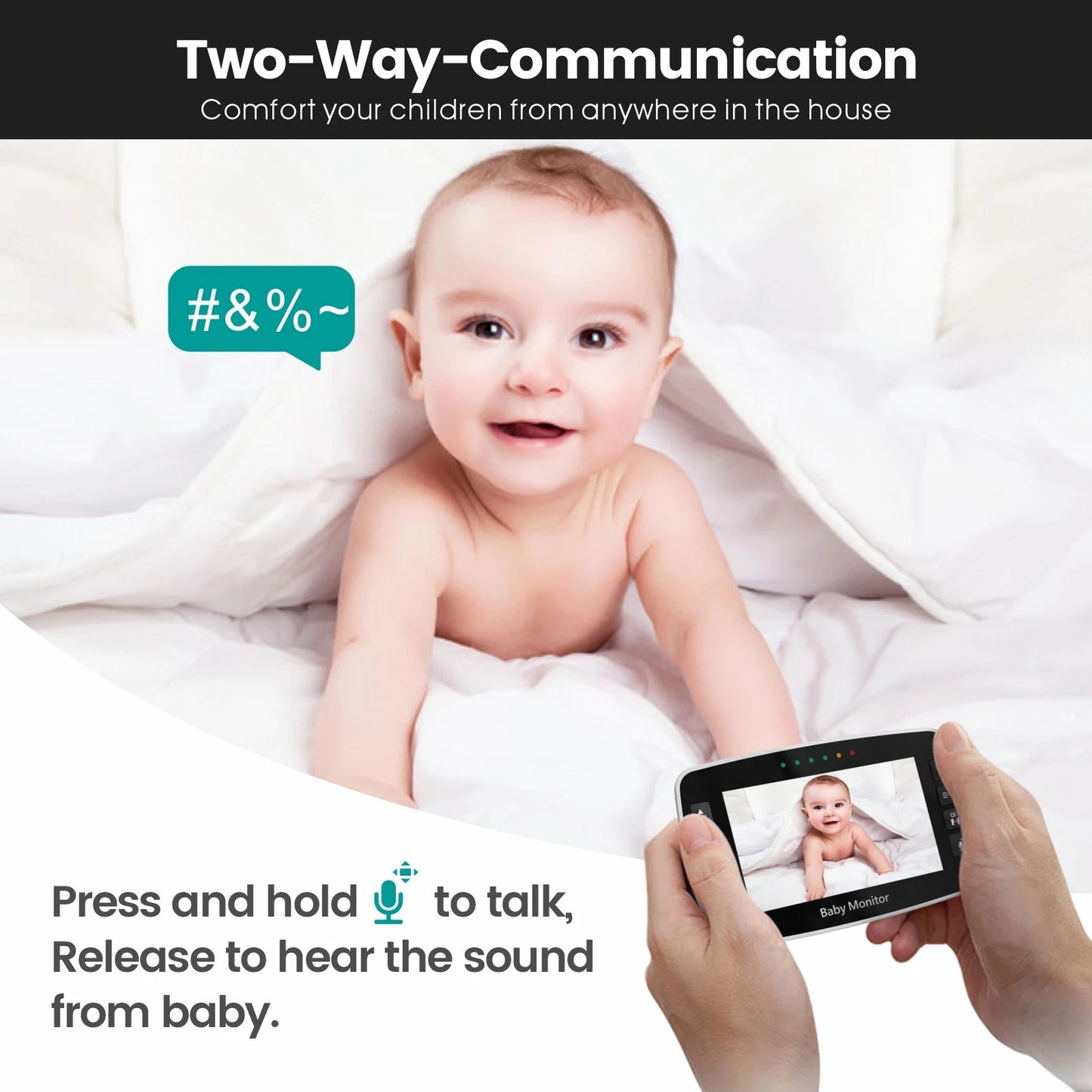 High-Quality 4.3-Inch Baby Monitor with Camera & Night Vision - NARA SPACE