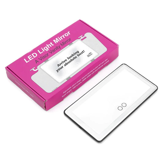 LED Car Makeup Mirror with Adjustable Brightness & Touchscreen – Universal Fit - NARA SPACE