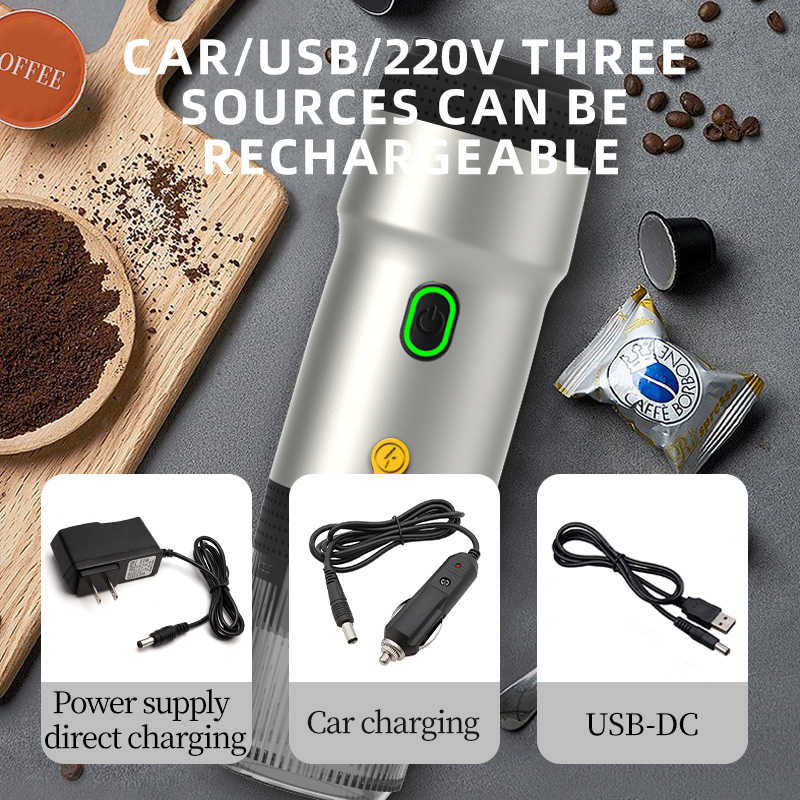 Portable Self-Heating Espresso Maker Compatible with NS Capsules & Ground Coffee - NARA SPACE