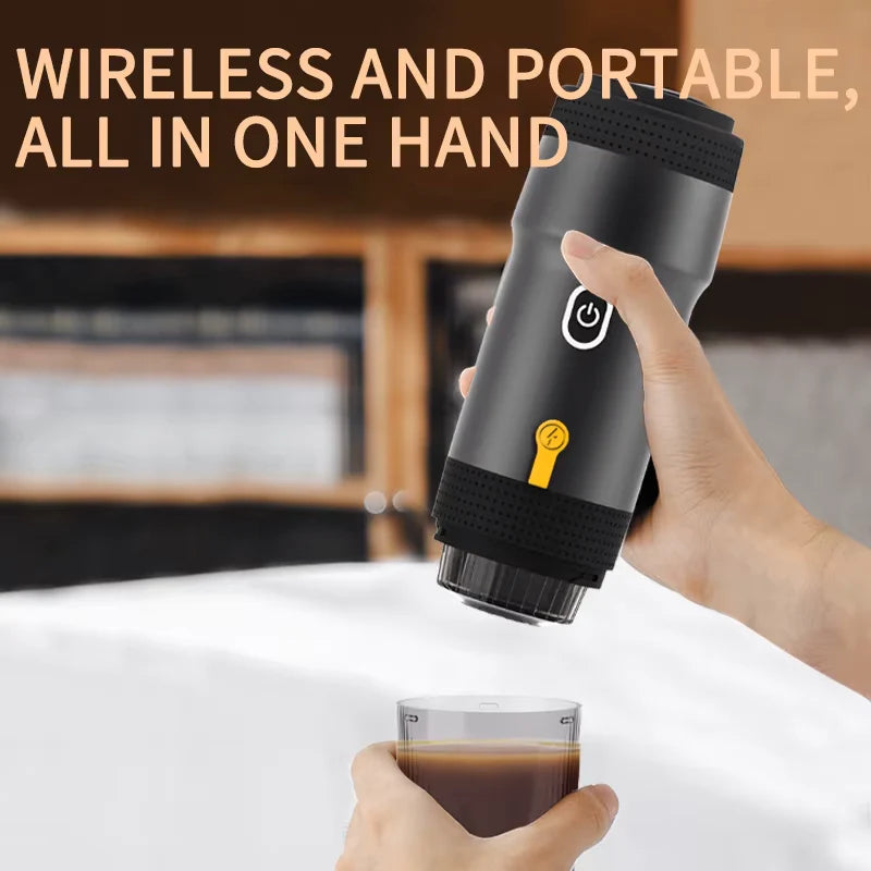 Portable Self-Heating Espresso Maker Compatible with NS Capsules & Ground Coffee - NARA SPACE