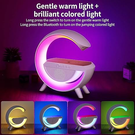 LED Wireless Charging Speaker with Bluetooth & Ambient Light - NARA SPACE