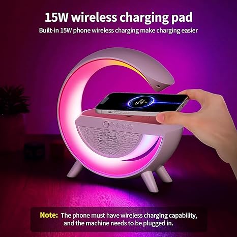 LED Wireless Charging Speaker with Bluetooth & Ambient Light - NARA SPACE