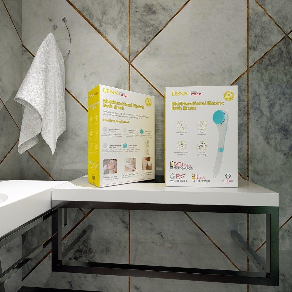 Electronic Shower Brush with Long Handle – 1 Year Warranty - NARA SPACE