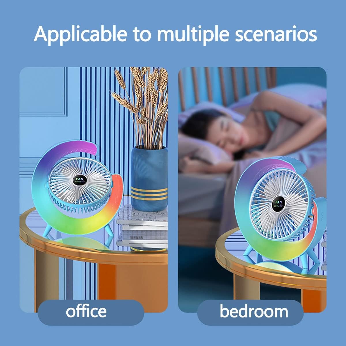 Premium Quality Portable Desktop Table Fan with Lamp - NARA SPACE