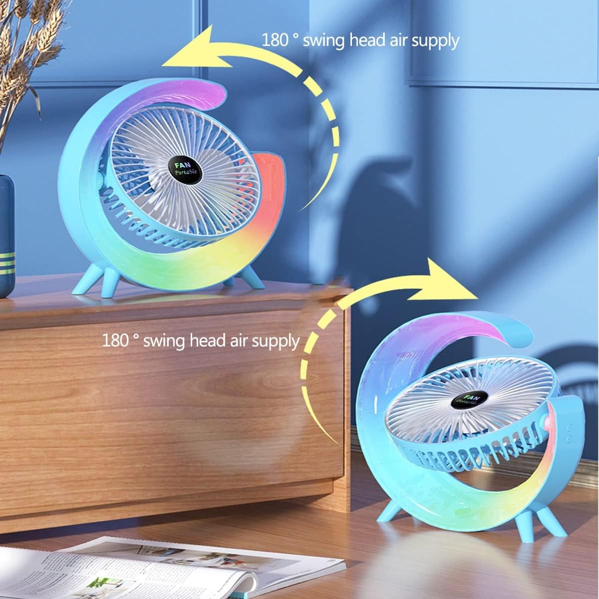 Premium Quality Portable Desktop Table Fan with Lamp - NARA SPACE