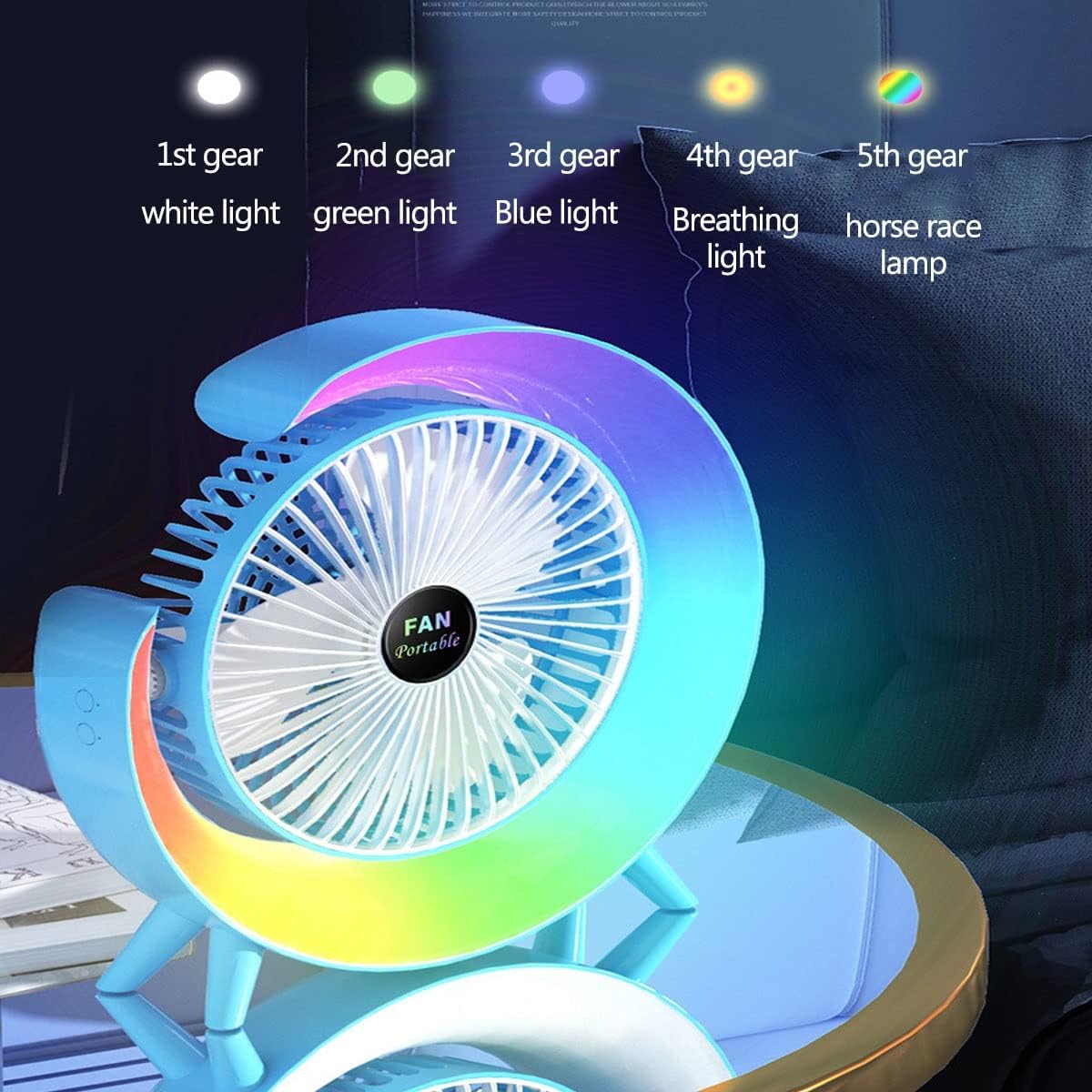 Premium Quality Portable Desktop Table Fan with Lamp - NARA SPACE