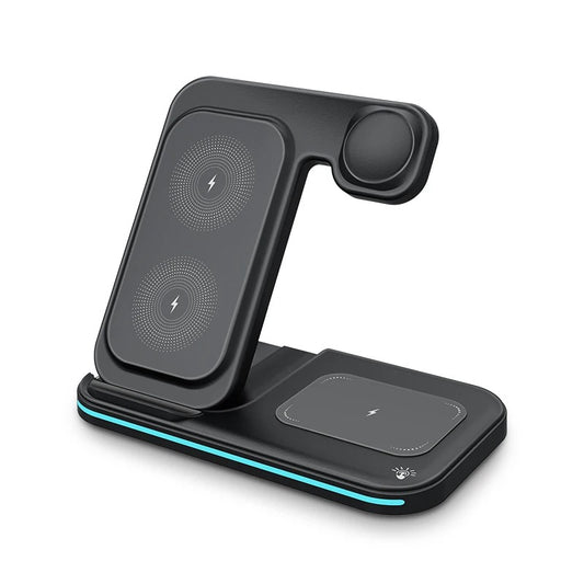 Foldable 15W Wireless Charger – 3-in-1 Charging Station - NARA SPACE