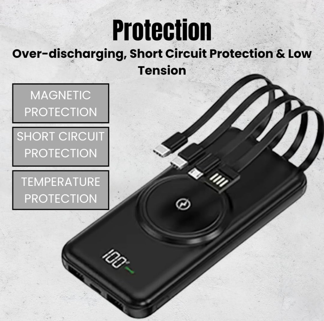 Wireless Power Bank with 4 Different Ports