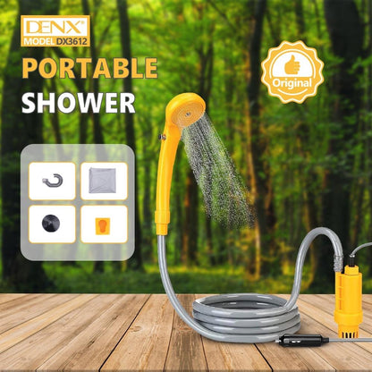 DENX Portable Outdoor Shower | 12V Rechargeable Camping Shower with 60W Power