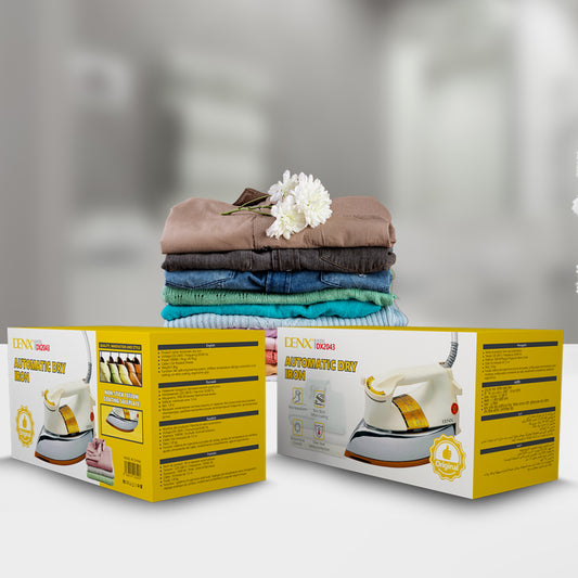 Denx DX2043 1000W Automatic Dry Iron – Non-Stick Soleplate & Safety Features - NARA SPACE