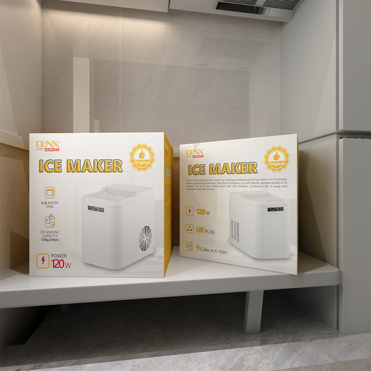 Ice Cube Maker, Produces 12Kg In 24 Hours – Container 2.2L, Ecological Gas, Automatic Functioning, 1-Year Warranty - NARA SPACE