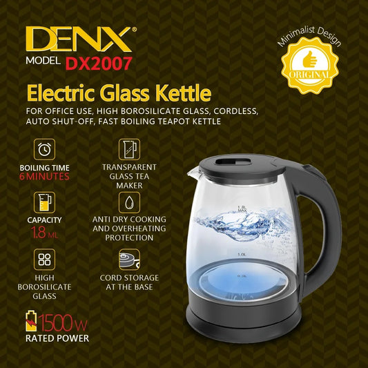 Electric Glass Kettle | 1 Year Warranty