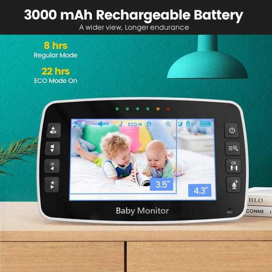 High-Quality 4.3-Inch Baby Monitor with Camera & Night Vision - NARA SPACE