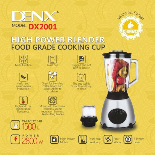 Denx ProBlend DX2001 – 2800W Commercial Blender, 1.5L Jar, 1-Year Warranty - NARA SPACE