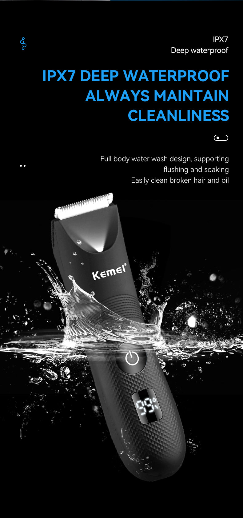 Rechargeable Hair Clipper | LCD Display | 90 Minute Run Time