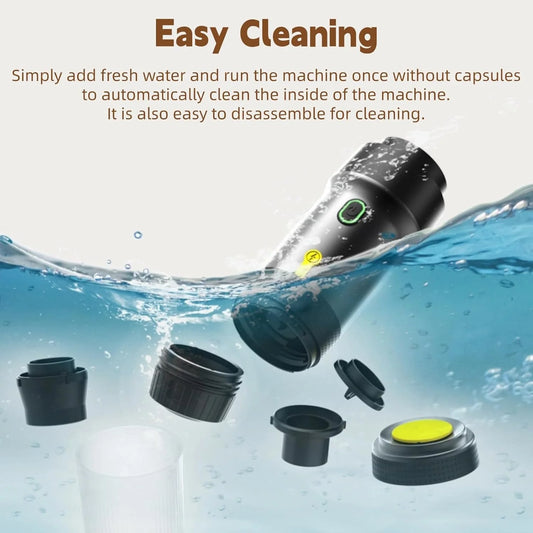 Portable Self-Heating Espresso Maker Compatible with NS Capsules & Ground Coffee - NARA SPACE