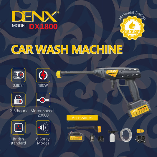 Portable High-Pressure Washer | 180W | 21V Battery-Powered Lasts 3 Hours | 1 Year Warranty